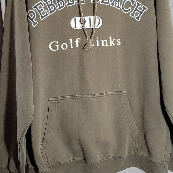 Pebble Beach Golf Links ⛳️ Hooded Sweatshirt ⛳️ Olive/Brown ⛳️ Lots of Life Left - Picture 2 of 10